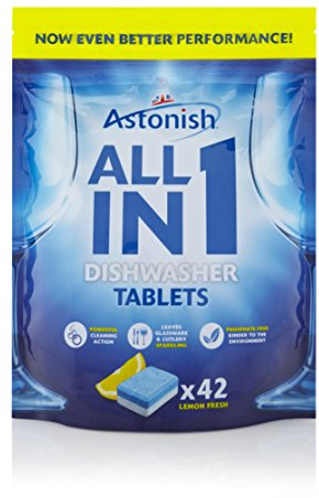 168 Tabs x Astonish 5 in 1 Dishwasher Tablets with Added Salt & Rinse Aid Lemon