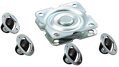 Gedotec Cuscinetto a sfere reggispinta con piastra girevole 57 x 57 mm Ferramenta girevole per mobili Piastra girevole a 360° con cuscinetti a sfera e rotelle | Acciaio zincato