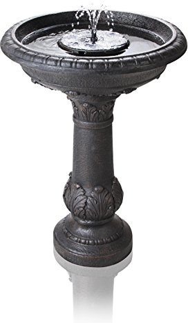 Primrose 65cm Windsor Solar Bird Bath Water Feature Fountain with LED Lights