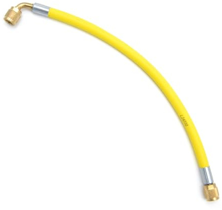 3S SuperSamaStore Tubo Flessibile per Refrigerante, Frusta Ricarica Climatizzatore con Attacchi 1/4 SAE x 1/4 SAE e Premispillo, Tubo Carica Gas Condizionatore R22 R134a R407C, Giallo, 30 Cm