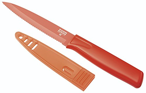 KUHN RIKON 23945 Colori 1 Küchenmesser gezackt, rot