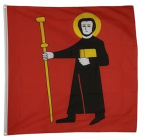 Flaggenfritze Hissflagge Schweiz Kanton Glarus 120 x 120 cm - quadratische Kantonsfahne für Mast, Garten & Event - 2 Metallösen