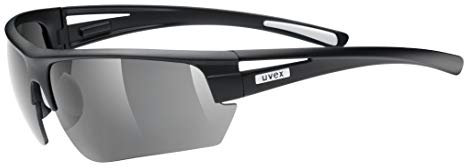 uvex gravic - Sportbrille für Damen und Herren - inkl. Wechselscheiben - druckfreier, perfekter Halt - black matt/smoke - one size