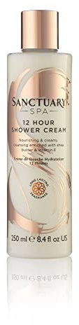 Sanctuary Spa Shower Gel, 12 Hour Shower Cream, Body Wash with Shea Butter and Vitamin E, Vegan and Cruelty Free, 250 ml