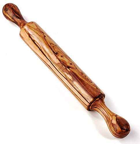 DAS OLIVENHOLZBRETT®Nudelholz/Ausroller/Teigroller/Pastaroller, 45cm | Nudelroller/aus hochwertigem Olivenholz/leicht zu reinigen/ hochwertig /langlebig