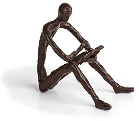 Danya B. ZD14010 Bronze Sculpture of Person Reading a Book – Modern and Elegant Design – Metal Art - Contemporary Home and Office Décor