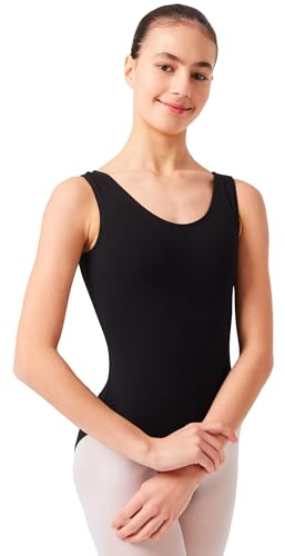 tanzmuster ® Ballettanzug Mädchen ärmellos - Lissy - (Größe 92-170) aus Baumwolle, Ballettbody Kinder Ballett Trikot