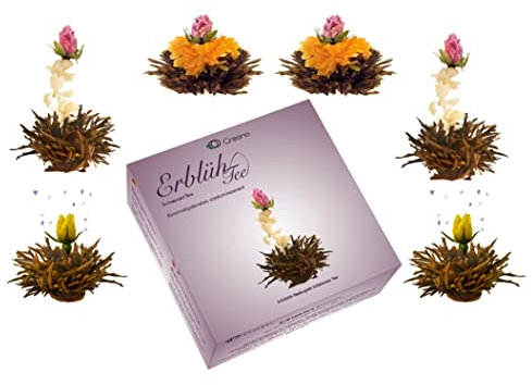 Mix de fleurs de thé Creano - Coffret cadeau- « Floraison » Thé noir 6 thés fleuris en (3 sortes différentes de roses de thé)