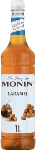 MONIN Zuckerfreier Premium-Karamellsirup 1 l für Kaffee und Cocktails. Veganfreundlich, allergenfrei, 100 Prozent natürliche Aromen und Farbstoffe. Zuckerfreier Kaffeesirup