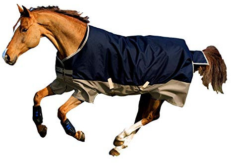 Horseware Mio Turnout medium 200g -Navy & Tan with Navy