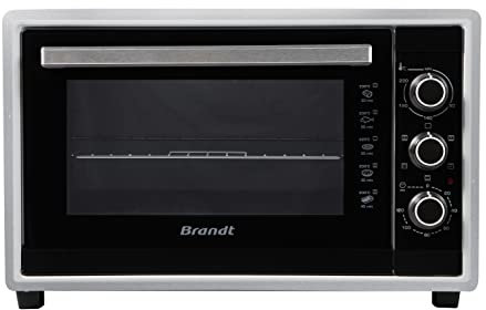 Brandt FC4200MS - mini four - 42L - Multifonction -240°C - 5 positions de cuisson - Porte double vitre - Accessoires : lèchefrites, grille, pince pour récupérer les plats, tournebroche -1800w - silver