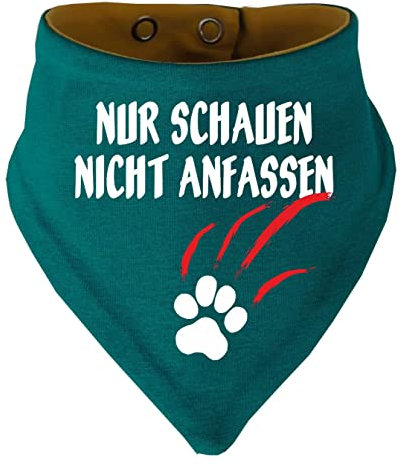 Kleiner Fratz Hunde Wende- Halstuch Multicolor (Fb: petrol-gelb) (Gr.1 - HU 27-30 cm) Nur schauen nicht anfassen