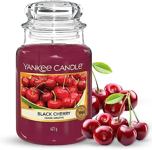Yankee Candle Duftkerze im Glas (groß) | Black Cherry | Kerze mit langer Brenndauer bis zu 150 Stunden | Perfekte Geschenke für Frauen