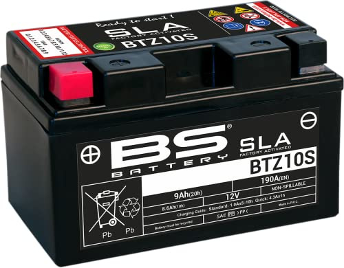 BS Battery 300636 BTZ10S AGM SLA Motorrad Batterie, Schwarz