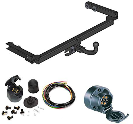 AHK Anhängerkupplung mit Elektrosatz 7 polig für Mercedes C-Series W-202 1993-2000 Anhängevorrichtung Hängevorrichtung - starr, mit angeschraubtem Kugelkopf