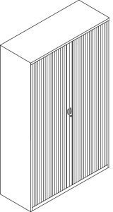 Bisley Rollladenschrank Euro Stahl 4 Fachböden H 1979mm silber/silber