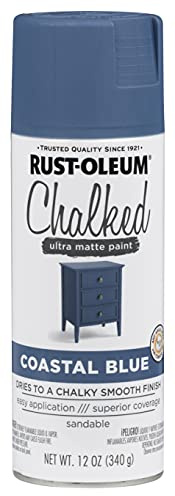 Rust-Oleum Coastal Blue Chalked All-in-One Ultra Matte Spray Paint | One Coat Coverage | No Primer, Sanding, Or Topcoat Needed | Easy Spray Application | Made in USA | 12 OZ