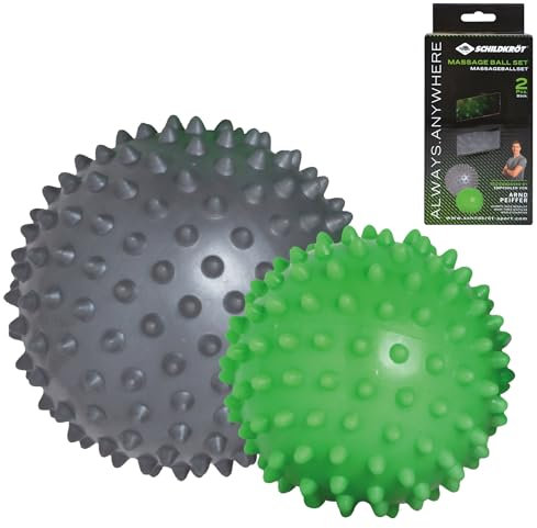 Schildkröt Massageball 2er Set I Noppenball für Hals, Rücken, Beine & Füße I Faszienball zur Selbstmassage, Triggerpunkt Therapie und zum Stressabbau I ein harter und ein weicher Igelball