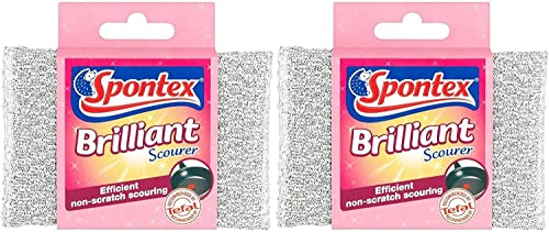 Spontex Brilliant Scourer Non-Scratch - Pack Of 2