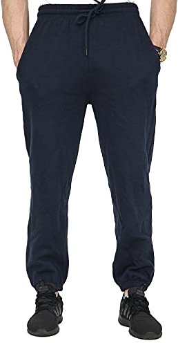 SKYTEX UK Mens Fleece Jogging Bottoms Pants Trousers Casual S-6XL 3 Colours (M, Navy)
