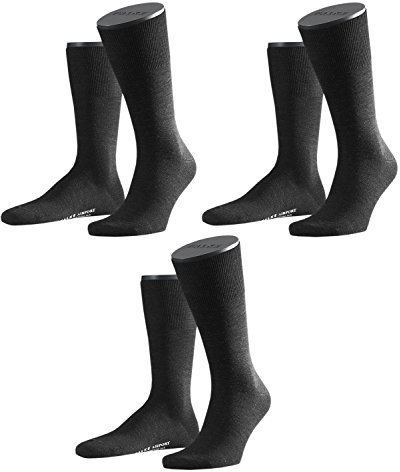 FALKE Herren Airport 3-Pack Socken atmungsaktive klimaregulierende geruchshemmende Wolle Baumwolle verstärkt flache Naht druckfreie Fußspitze einfarbig leicht Business Alltag Multipack 3 Paar