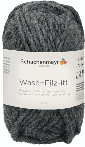 Schachenmayr Wash+Filz-it! 9812942-00020 charcoal Handstrickgarn, Filzgarn, Schurwolle