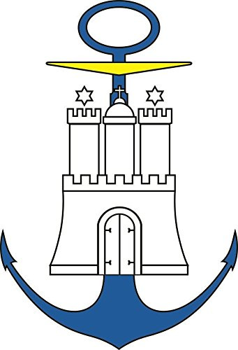 U24 Aufkleber Hamburg Hafen Wappen 20 x 28 cm Autoaufkleber Sticker Konturschnitt
