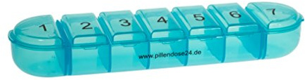 VANLO Wochen Pillendose 7 Tage - beschriftet 1-7, Pillenbox, Tablettendose, Medikamentendose