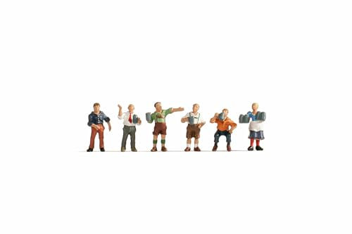 NOCH H0 Figuren Stammtisch, Modellfiguren Set H0 1:87, ideal für Wirtshaus Szenerien in Miniatur und DIY-Projekte