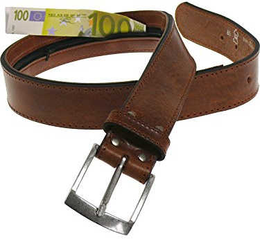Harrys-Collection Unisex Tresorgürtel Leder 48, schwarz, BW: 85 | aus weichem Vollrindleder, praktischer Safegürtel für Reisen, Diebstahlschutz durch langes Geheimfach, Breite 3,8 cm