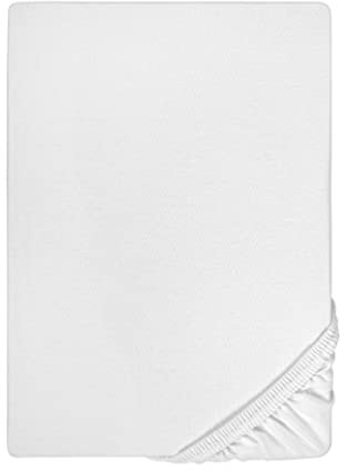 biberna Jersey-Elastic-Spannbetttuch 0077866 (Matratzenhöhe max. 25 cm) 1x 90x190 cm - 100x220 cm, weiß