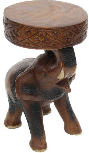 ELEFANT HOLZ BLUMENHOCKER BLUMENSTÄNDER MASSIVHOLZ ASIA MÖBEL ASIEN NEU 30CM '3