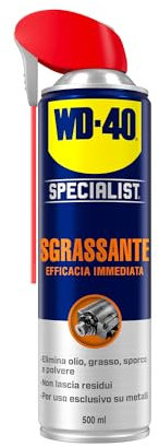 WD-40 - Specialist - Sgrassante Spray Doppia Posizione - Lubrificante a base di solvente - Elimina olio, grasso e sporco - Efficacia Immediata - Senza residui - Per uso esclusivo su metalli - 500ml