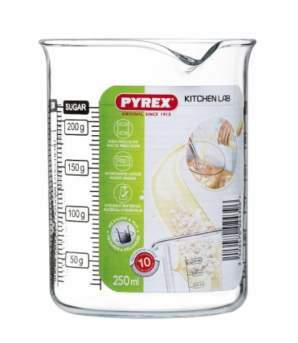 2 X Pyrex 250 ml Kitchen Lab Measure and Mix Beaker