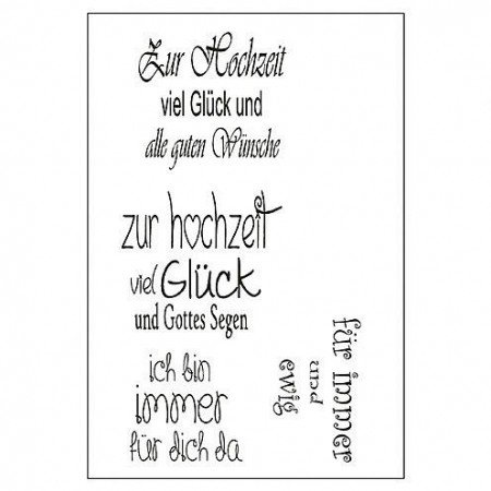 Stempel Clear, Zur Hochzeit viel Glück und al, A7 / 74 x 105 mm, 4 - teilig, transparent