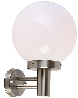 Qazqa außen Wandleuchte, Außenlampe, Wandlampe für den Garten - Sfera - Weiß, max. 40W, Geeignet für LED, 25cm, IP44, R