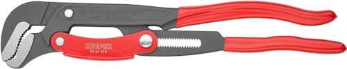 KNIPEX Rörtång S-käft med snabbinställning grå pulverlackerad med plastöverdrag 420 mm, 83 61 015