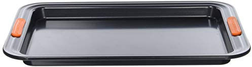 Le Creuset Antihaft Backblech Biskuitrolle, Rechteckig, 33 cm, Sauerteigbeständig, Aus Karbonstahl gefertigt, Anthrazit/Orange, 46088330010000