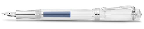 Kaweco STUDENT Füllhalter Transparent I Premium Füllfederhalter für Tintenpatronen mit hochwertiger Stahlfeder I Nostalgischer Luxus Füller 16 cm I Federbreite: B (Breit)