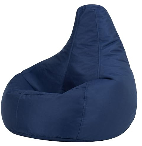 Bean Bag Bazaar Dalton Outdoor Kids Bean Bag Chair, Navy, Kids Garden Chair with Water Resistant Fabric, Bean bag with Filling Included, Gaming Beanbag for Bedroom, Playroom, Garden