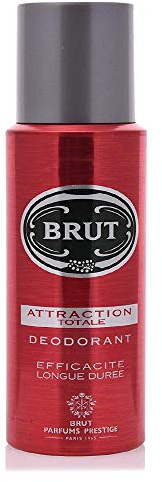 Brut Attraction Totale Déodorant Homme Spray sans Sels d'Aluminium, Anti-Traces, Efficacité Longue Durée (Lot de 2 x200 ml)