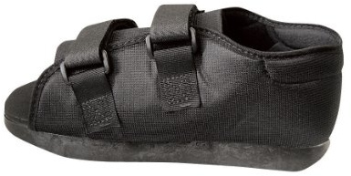 Medline ORT30300WS Semi-Rigid Post-Op Shoes, Small, Black