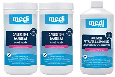 Medipool Wasserpflegeset 2X Sauerstoff Granulat 1 kg + 1x Aktivsauerstoff Aktivator 1 L