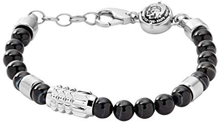 Diesel Armband Für Männer, 18,5 Cm, 5 Cm Verlängerung Schwarz, Edelstahlarmband, DX0847040