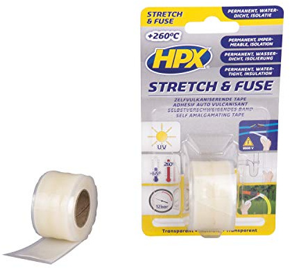 HPX Cinta vulcanizante STRETCH & FUSE – transparente 25 mm x 1,80 m