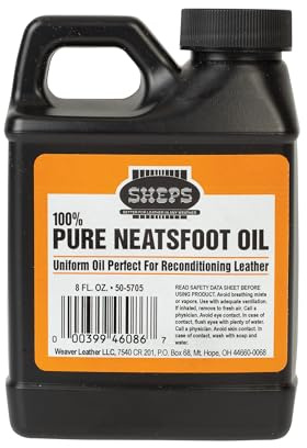 Weaver Leather Sheps Pure Neatsfoot Oil, 237 ml, neutral, Premium-Lederaufbereiter & Konservierer, Neatsfoot Öl für Ledersättel, Stiefel, Gürtel, Arbeitsschuhe und mehr