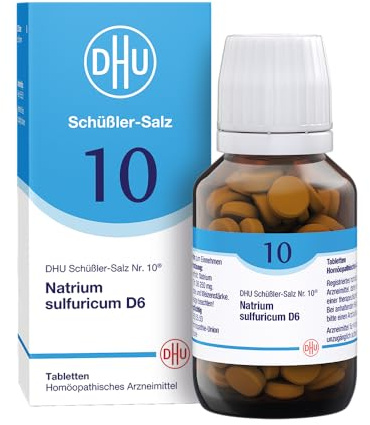 DHU Schüßler-Salz Nr. 10 Natrium sulfuricum D6, 200 St. Tabletten | Das Mineralsalz der inneren Reinigung – das Original – umweltfreundlich im Arzneiglas