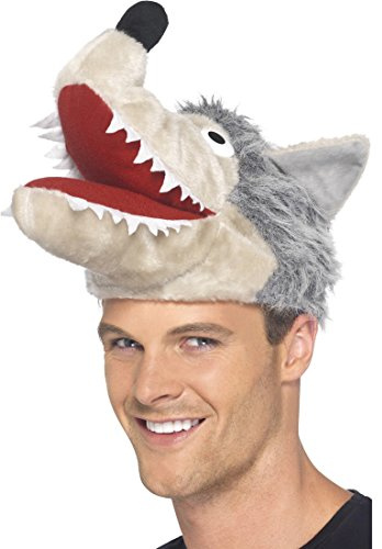 Böser Wolf Mütze grau Wolfsmütze Rotkäppchen Wolfmütze Wolfskopf Faschingsmütze Bestie Tiermütze