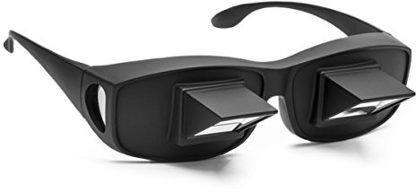 Flammi Lazy Glasses Prism Glasses Horizontal Spectacles Lie Down for Reading/Watching TV (Plastic, Black)