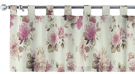 dekoria Kurzgardine mit Schlaufen Schal Gardine Dekoschal 130 x 40 cm beige- rosa